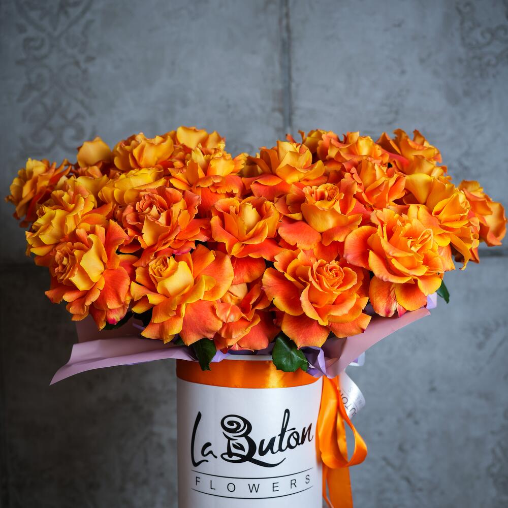 25 роз в коробке "L"